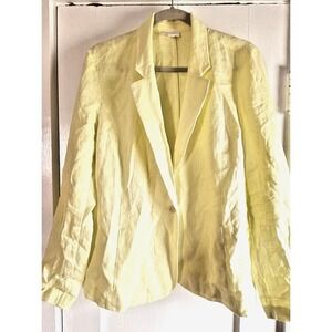 J.JILL LOVE LINEN unstructured blazer bright yellow hue 100% Linen woman L